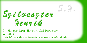 szilveszter henrik business card